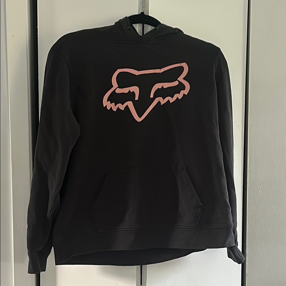 Fox Black Hoodie with Pink Accents